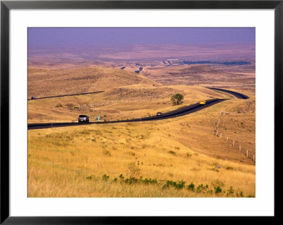 Car Driving On Highway Through Countryside, Montana, Usa by Rob Blakers Pricing Limited Edition Print image