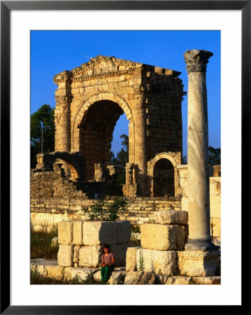 Child Sitting Amongst Roman Ruins, Tyre, Lebanon by Bethune Carmichael Pricing Limited Edition Print image