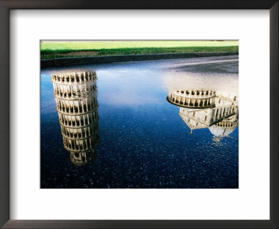 Leaning Tower Reflected In Puddle, Pisa, Italy by Martin Moos Pricing Limited Edition Print image