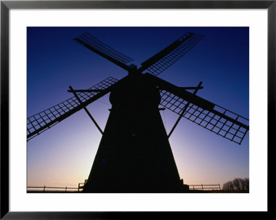 A Windmill In Silhouette In Skane,Skane, Sweden by Anders Blomqvist Pricing Limited Edition Print image