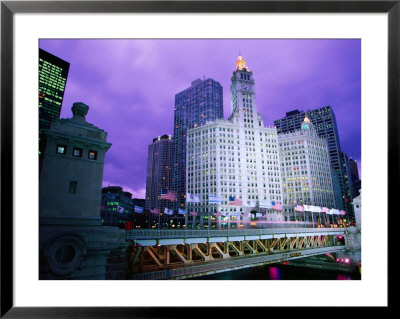 Michigan Avenue Bridge And Wrigley Building At Dusk, Chicago, United States Of America by Richard Cummins Pricing Limited Edition Print image