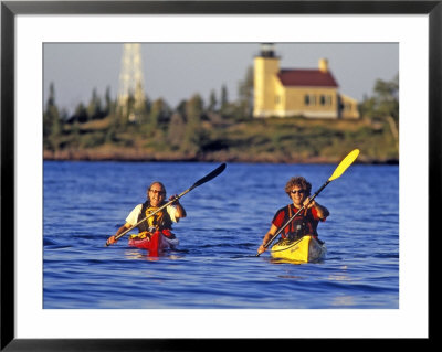 Sea Kayakers In Lake Superior Near Copper Harbor, Michigan, Usa by Chuck Haney Pricing Limited Edition Print image