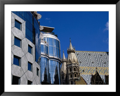 Gothic Stephansdom (St Stephen's Cathedral) And Hans Hollein's Haas Haus, Vienna, Austria by Diana Mayfield Pricing Limited Edition Print image