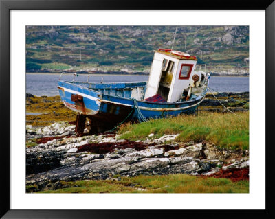 Old Fishing Boat Hauled Up On Shore, Manin Bay, Connemara, Ireland by Richard Cummins Pricing Limited Edition Print image