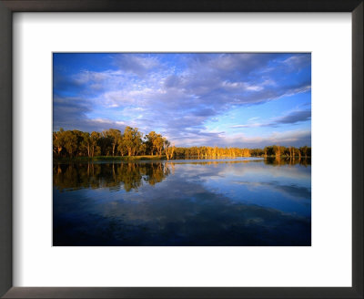Trees On River Banks Reflected In Slow Moving Waters Of Murray River, Victoria, Australia by John Hay Pricing Limited Edition Print image