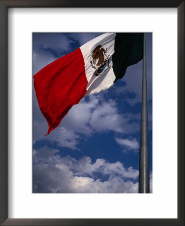 Large National Flag Flying In El Zocalo, Mexico City, Mexico by Charlotte Hindle Pricing Limited Edition Print image
