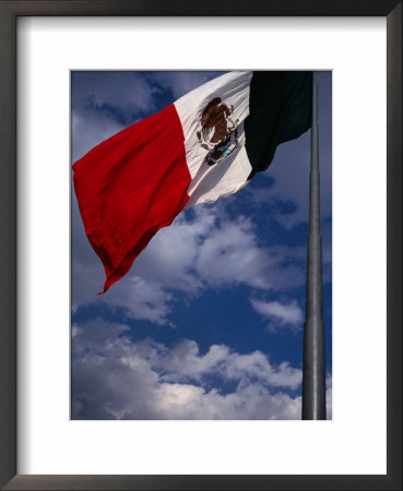 Large National Flag Flying In El Zocalo, Mexico City, Mexico by Charlotte Hindle Pricing Limited Edition Print image