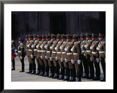 Changing Of Palace Guard At Plaza De La Constitution, Santiago, Chile by Oliver Strewe Pricing Limited Edition Print image