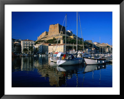 The Harbour And Citadel, Bonifacio, Corsica, France by David Tomlinson Pricing Limited Edition Print image