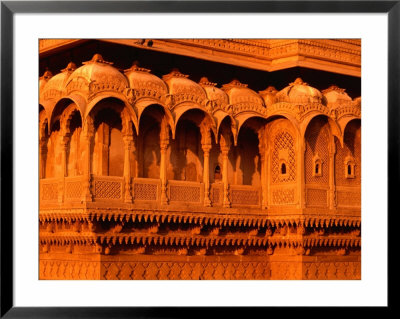 Intricately Carved Sand Stone Detail At Raj Mahal, Maharawal's Palace, Jaisalmer, Rajasthan, India by Dallas Stribley Pricing Limited Edition Print image