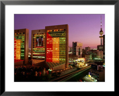 Kuwait City Skyline Lit Up In Month Leading Up To National Liberation Days In February, Kuwait by Mark Daffey Pricing Limited Edition Print image