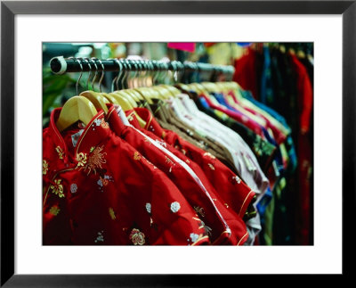 Rack Of Shirts At Pearl River Trading Company, Chinatown, New York City, New York, Usa by Angus Oborn Pricing Limited Edition Print image