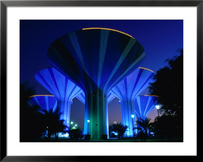 Floodlit Water Towers On Sixth Ring Road, Al Farwaniyah, Kuwait by Mark Daffey Pricing Limited Edition Print image