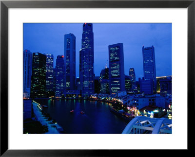 Boat Quay With Singapore's Central Business District, Singapore, Singapore by Glenn Beanland Pricing Limited Edition Print image