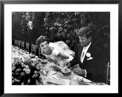 Sen. John Kennedy And His Bride Jacqueline In Their Wedding Attire by Lisa Larsen Pricing Limited Edition Print image