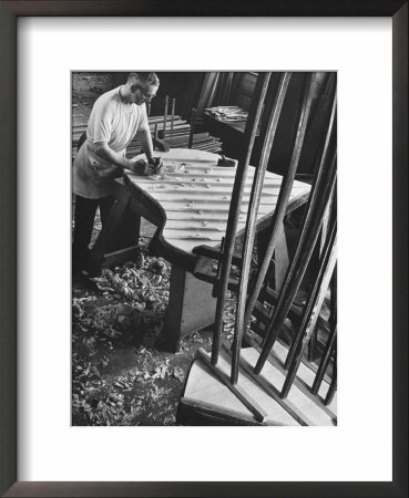 Bellyman Planing Wood Smooth On Soundboard For A New Grand Piano At The Steinway Piano Factory by Margaret Bourke-White Pricing Limited Edition Print image