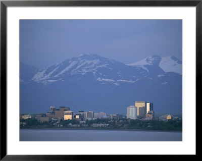 Downtown Anchorage At Twilight Seen From Tony Knowles Coastal Trail by Michael Melford Pricing Limited Edition Print image