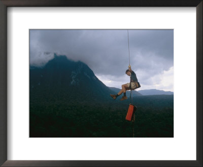 Chris Andrews Descends From High Up A Mountain Face by Stephen Alvarez Pricing Limited Edition Print image