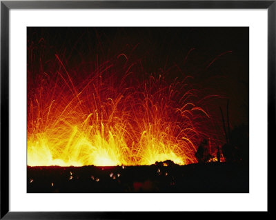 Fountains Of Molten Lava Shoot 250 Feet Above Hawaii Islands Kilauea Crater by William Allen Pricing Limited Edition Print image