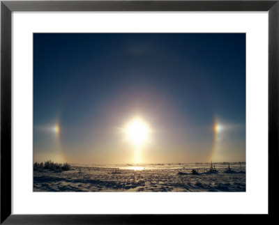 Sundogs Shine Down Over The Landscape Of Ice And Snow In Churchill, Canada by Norbert Rosing Pricing Limited Edition Print image