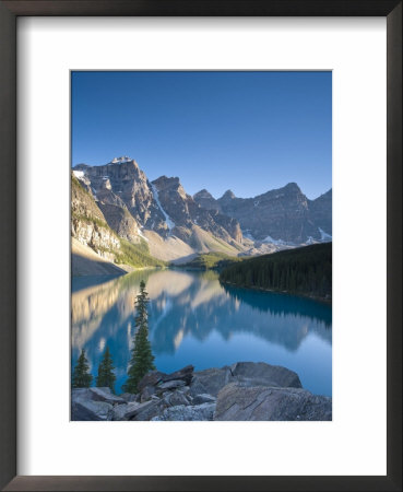 Moraine Lake And Valley Of Peaks At Sunrise, Banff National Park, Alberta, Canada by Michele Falzone Pricing Limited Edition Print image