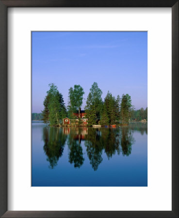Lake View, House On Island, Sormland, Sweden by Steve Vidler Pricing Limited Edition Print image