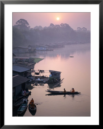 Mekong River, River Boat Houses, Thailand by Steve Vidler Pricing Limited Edition Print image