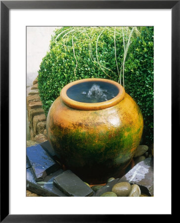 Small Urn With Bubbling Water, Urn Surrounded By Slate And Cobbles by Mark Bolton Pricing Limited Edition Print image