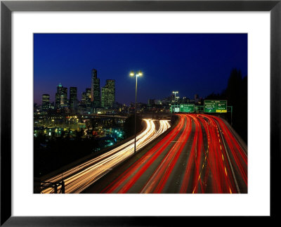 I-5 Traffic With Car Streaks, Seattle, Wa by Jim Corwin Pricing Limited Edition Print image