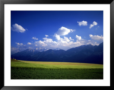 Field & Karwendel Mts, Aldrans, Tyrol, Austria by Walter Bibikow Pricing Limited Edition Print image