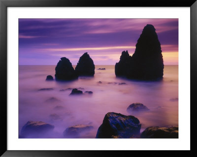 Sunset Rodeo Beach, Ca, Rock Formations In The Fog by Jules Cowan Pricing Limited Edition Print image