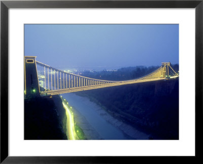 Bristol Suspension Bridge At Night, England, Uk by Mike England Pricing Limited Edition Print image