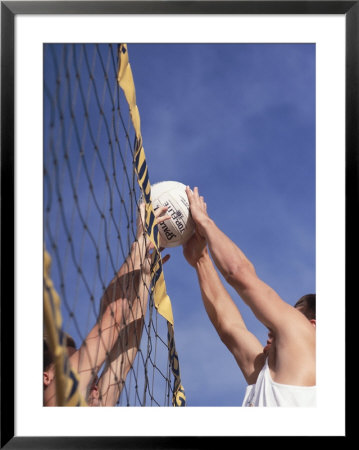 Close-Up Of Hands With Volleyball by John R Kelly Pricing Limited Edition Print image