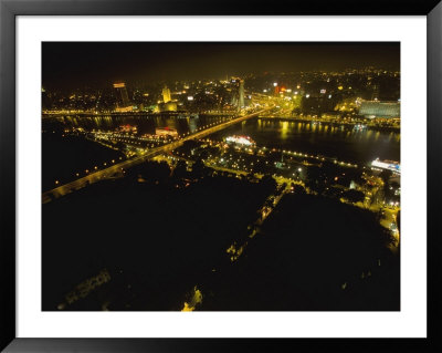 Night View Of Nile River And Al Gala Bridge, Cairo by Alessandro Gandolfi Pricing Limited Edition Print image