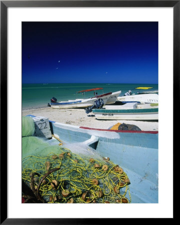 Fishing Boats On The Beach, Celestun, Yucatan by Angelo Cavalli Pricing Limited Edition Print image