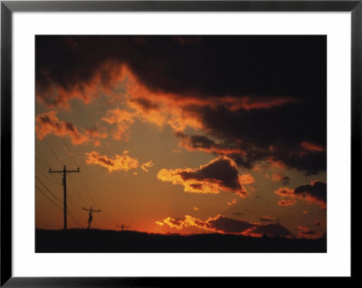Sunset And Telephone Lines, Long Island, Ny by Ronald Lewis Pricing Limited Edition Print image