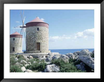 Windmills, Rhodes, Greece by Leslie Harris Pricing Limited Edition Print image