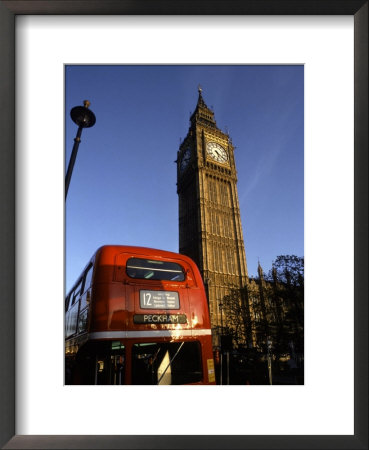 Big Ben And Parliament With Double Decker Bus, Lond by Bill Bachmann Pricing Limited Edition Print image