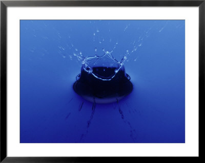 Water Drop Splash In Blue Water, Strobe Photo by Len Delessio Pricing Limited Edition Print image