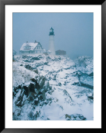 Lighthouse In The Winter by David Ellis Pricing Limited Edition Print image