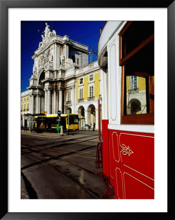 Tram On Praca De Commercio, Lisbon, Portugal by Izzet Keribar Pricing Limited Edition Print image