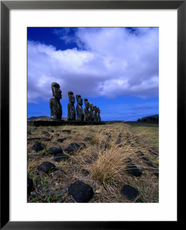 The Seven Raised Moai Of Ahu Akivi, Chile by Jan Stromme Pricing Limited Edition Print image