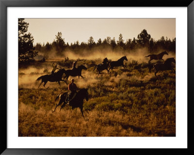 Wild Horse Roundup, Or by B & C Gillingham Pricing Limited Edition Print image