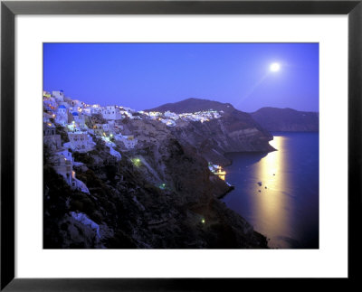 Moonrise On Santorini, Greece by Kevin Beebe Pricing Limited Edition Print image