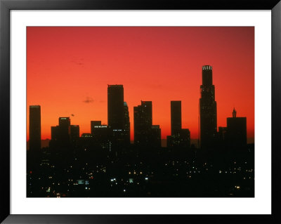 Skyline Of Los Angeles At Sunset, Ca by Mitch Diamond Pricing Limited Edition Print image