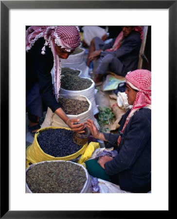Vendor And Customer At Suq (Market) Stall, San'a, Yemen by Bethune Carmichael Pricing Limited Edition Print image