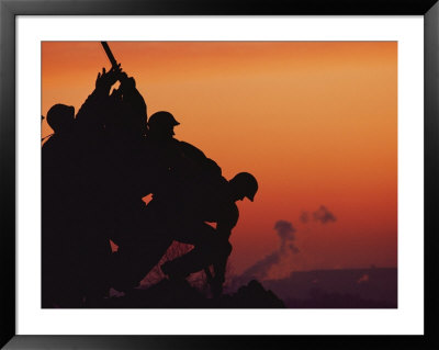 Silhouetted View Of The Iwo Jima Memorial At Twilight by Anthony Peritore Pricing Limited Edition Print image