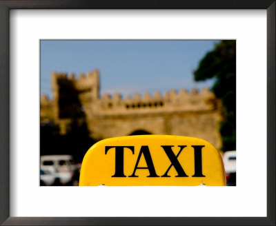 Taxi Sign In Front Of Samaxi Gate, Baku, Azerbaijan by Stephane Victor Pricing Limited Edition Print image