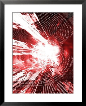 Abstract Red Binary Code And Globe by Paul Cooklin Pricing Limited Edition Print image