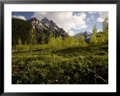 Sunset On A Spring Day With The Maroon Bells And Pyramid Peak, Colorado by Michael S. Lewis Pricing Limited Edition Print image